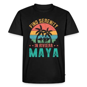 Serenity in Riviera Maya Mexico Beach - Men's Premium Organic T-Shirt - black - Front - Nico (187cm)