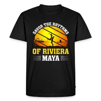 Enjoy the rhythms of Riviera Maya - Men's Premium Organic T-Shirt - black - Front - Nico (187cm)