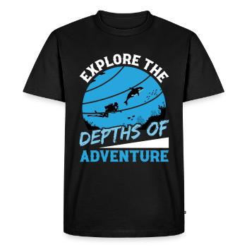 Explorez les profondeurs de l’aventure de plongée sous-marine - T-shirt Premium bio Homme - noir - Devant - Nico (187cm)