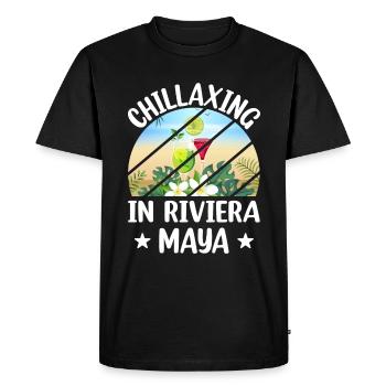 Tropical Vibes Relax in Maya Mexico Chilling - Men's Premium Organic T-Shirt - black - Front - Nico (187cm)