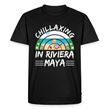 Tropical Vibes Relax in Maya Mexico Chilling - Men's Premium Organic T-Shirt - black - Front - Nico (187cm)