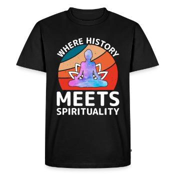 L’histoire rencontre la spiritualité Tulum Tribe Mexico - T-shirt Premium bio Homme - noir - Devant - Nico (187cm)