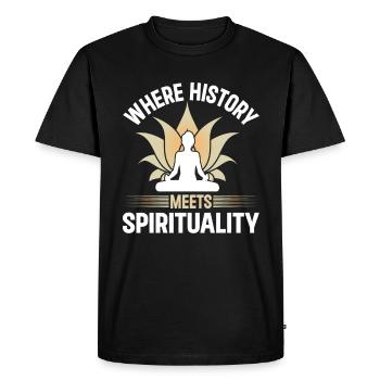 L’histoire rencontre la spiritualité Tulum Tribe Mexico - T-shirt Premium bio Homme - noir - Devant - Nico (187cm)