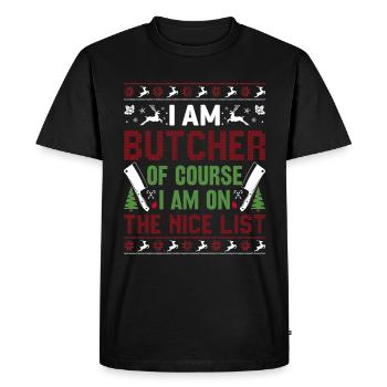 Christmas Butcher Happy Slaughter - Men's Premium Organic T-Shirt - black - Front - Nico (187cm)
