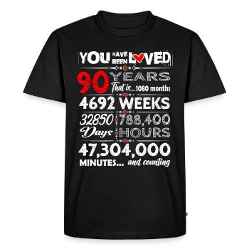 Doux anniversaire 90 ans tenue pour anniversaire - T-shirt Premium bio Homme - noir - Devant - Nico (187cm)