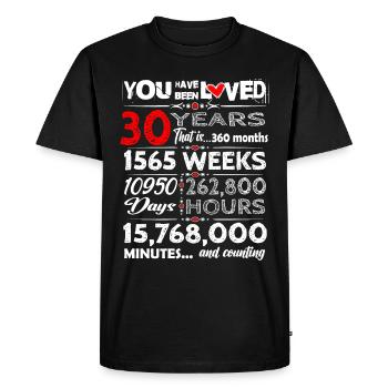 Doux anniversaire 30 ans tenue pour anniversaire - T-shirt Premium bio Homme - noir - Devant - Nico (187cm)