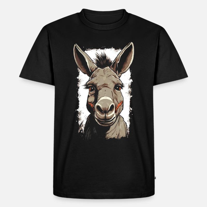 Esel Eselchen Maultier Muli - Männer Premium Bio T-Shirt - Schwarz