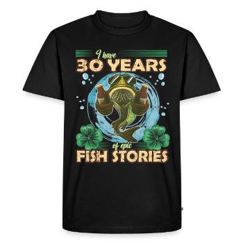 30 Year Old Birthday Fun Fishing & Fishing - Men's Premium Organic T-Shirt - black - Front - Nico (187cm)