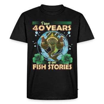 40 Year Old Birthday Fun Fishing & Fishing - Men's Premium Organic T-Shirt - black - Front - Nico (187cm)