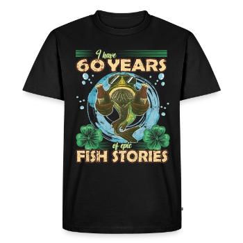 60 Year Old Birthday Fun Fishing & Fishing - Men's Premium Organic T-Shirt - black - Front - Nico (187cm)