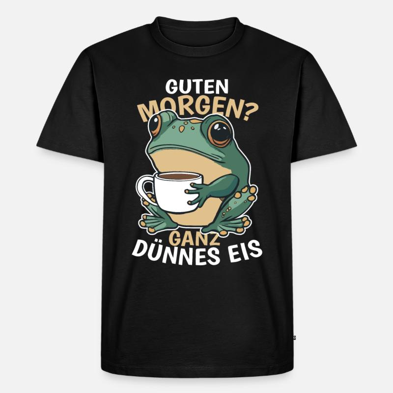 Frosch Grasfrosch Wasserfrosch Kröte - Männer Premium Bio T-Shirt - Schwarz
