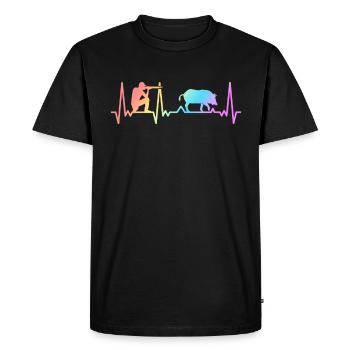Chasseur de sanglier chasseur de sanglier forestier sanglier - T-shirt Premium bio Homme - noir - Devant - Nico (187cm)