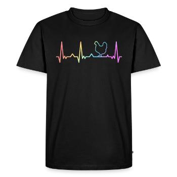 Poulet Poulet Éleveur Fermier Coq de ferme - T-shirt Premium bio Homme - noir - Devant - Nico (187cm)