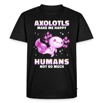 Poisson Axolotl - T-shirt Premium bio Homme - noir - Devant - Nico (187cm)