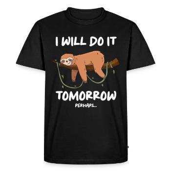 Paresseux paresseux Sommeil paresseux - T-shirt Premium bio Homme - noir - Devant - Nico (187cm)