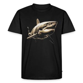 Shark, Ocean, Tiger Shark, Animal, Fish - Men's Premium Organic T-Shirt - black - Front - Nico (187cm)
