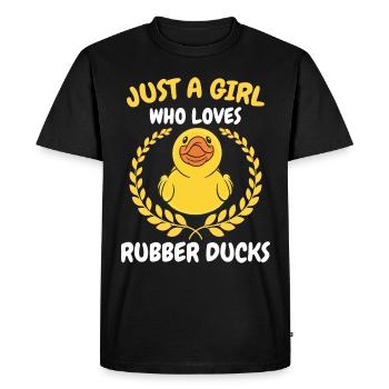 Rubber Ducks Bathroom Yellow Duck - Men's Premium Organic T-Shirt - black - Front - Nico (187cm)