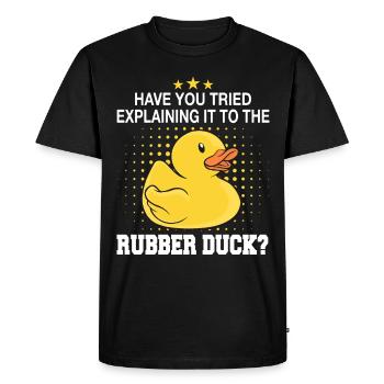 Rubber Ducks Bathroom Yellow Duck - Men's Premium Organic T-Shirt - black - Front - Nico (187cm)