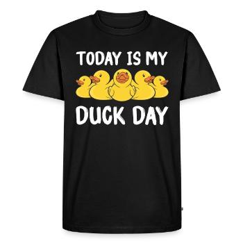 Rubber Ducks Bathroom Yellow Duck - Men's Premium Organic T-Shirt - black - Front - Nico (187cm)