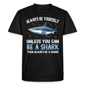 Shark, Ocean, Tiger Shark, Animal, Fish - Men's Premium Organic T-Shirt - black - Front - Nico (187cm)