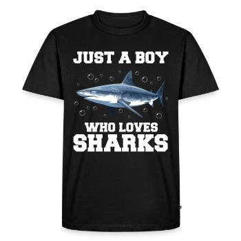 Shark, Ocean, Tiger Shark, Animal, Fish - Men's Premium Organic T-Shirt - black - Front - Nico (187cm)