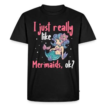 Mermaid Fable Mermaids Conte de fées - T-shirt Premium bio Homme - noir - Devant - Nico (187cm)
