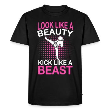 Karaté Karaté Combattant Arts martiaux - T-shirt Premium bio Homme - noir - Devant - Nico (187cm)