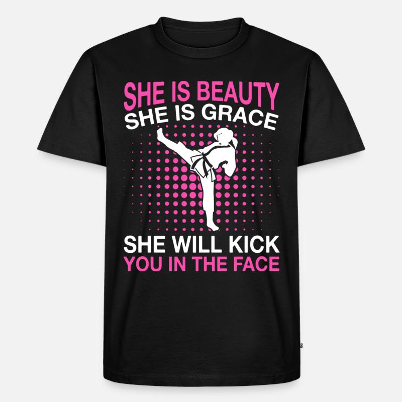Karate Karatekämpfer Kampfkunst - Männer Premium Bio T-Shirt - Schwarz