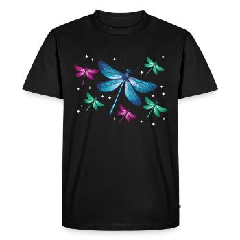 Dragonfly Dragonflies Insects Nature - Men's Premium Organic T-Shirt - black - Front - Nico (187cm)