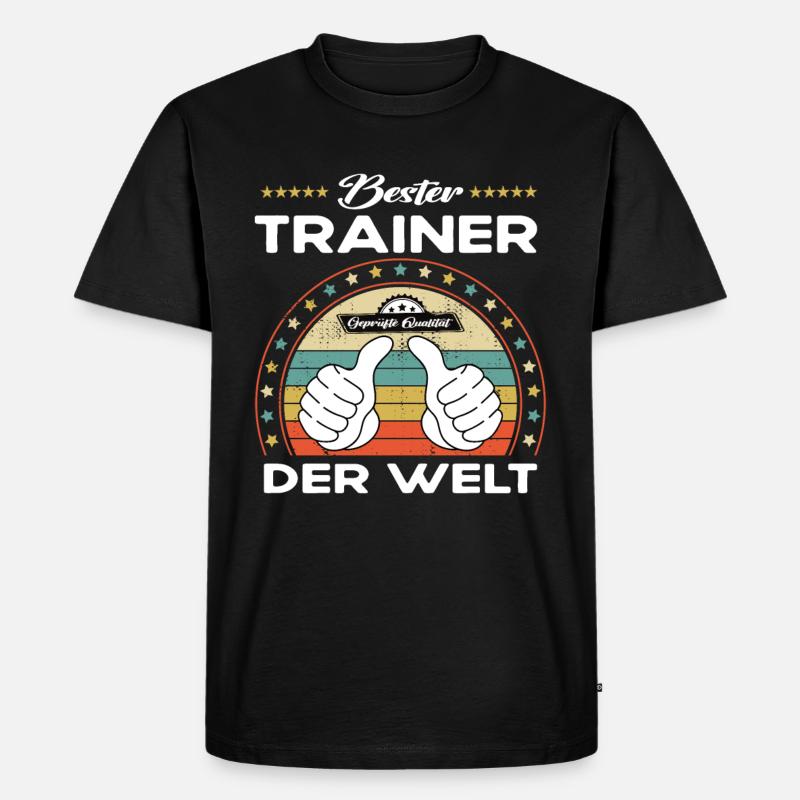 Bester trainer der Welt - Männer Premium Bio T-Shirt - Schwarz