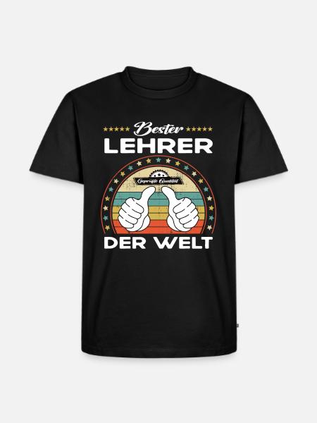 Bester lehrer der Welt - Männer Premium Bio T-Shirt - Schwarz
