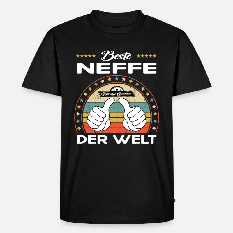 Bester neffe der Welt - Männer Premium Bio T-Shirt - Schwarz