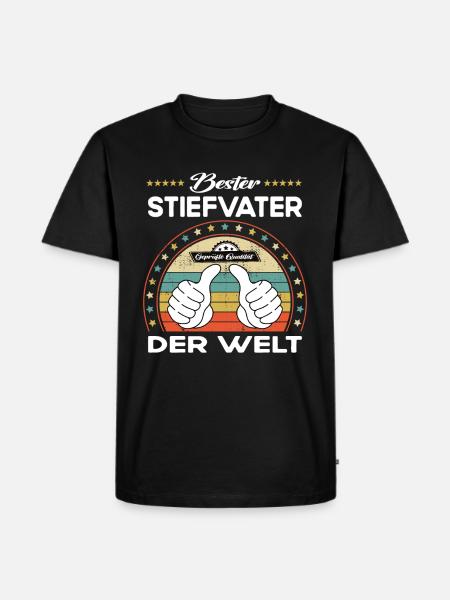 Bester stiefvater der Welt - Männer Premium Bio T-Shirt - Schwarz