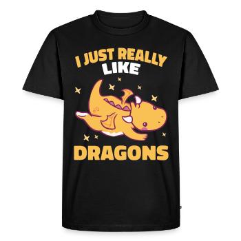 Dragon Mystique Dragon Fantaisie - T-shirt Premium bio Homme - noir - Devant - Nico (187cm)