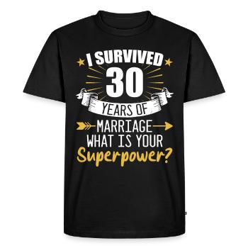 30th Wedding Anniversary Husband Wife Wedding - Men's Premium Organic T-Shirt - black - Front - Nico (187cm)