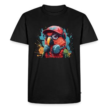 perroquet art animalier je cool perroquet mignon - T-shirt Premium bio Homme - noir - Devant - Nico (187cm)