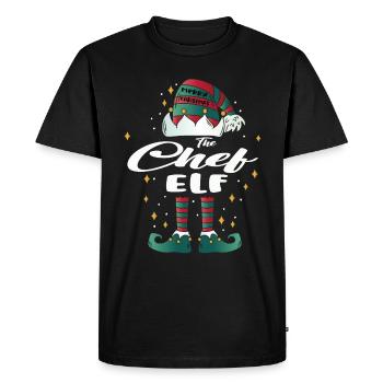 Chef Elf funny Family Christmas Christmas - Men's Premium Organic T-Shirt - black - Front - Nico (187cm)