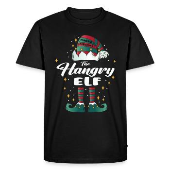 hangry elf drôle famille noël noël - T-shirt Premium bio Homme - noir - Devant - Nico (187cm)