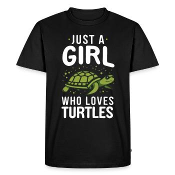 Turtle Sea Turtle Turtle Animal - Men's Premium Organic T-Shirt - black - Front - Nico (187cm)