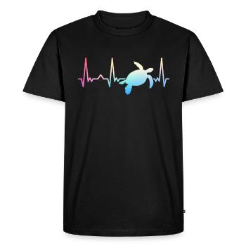 Turtle Sea Turtle Turtle Animal - Men's Premium Organic T-Shirt - black - Front - Nico (187cm)