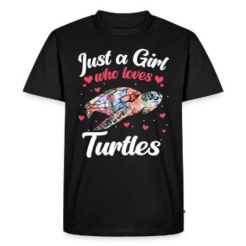 Turtle Sea Turtle Turtle Animal - Men's Premium Organic T-Shirt - black - Front - Nico (187cm)