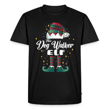 promeneur de chien elfe drôle famille Noël Noël - T-shirt Premium bio Homme - noir - Devant - Nico (187cm)