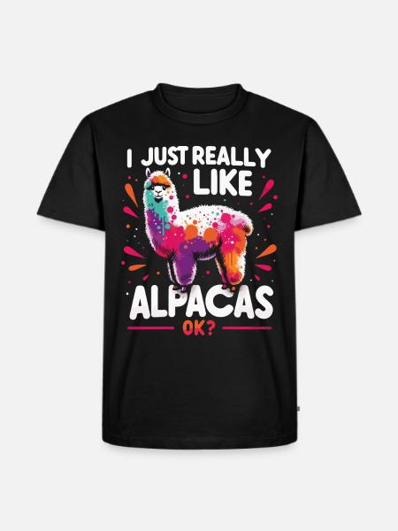 Alpaca Llama - Men's Premium Organic T-Shirt - black
