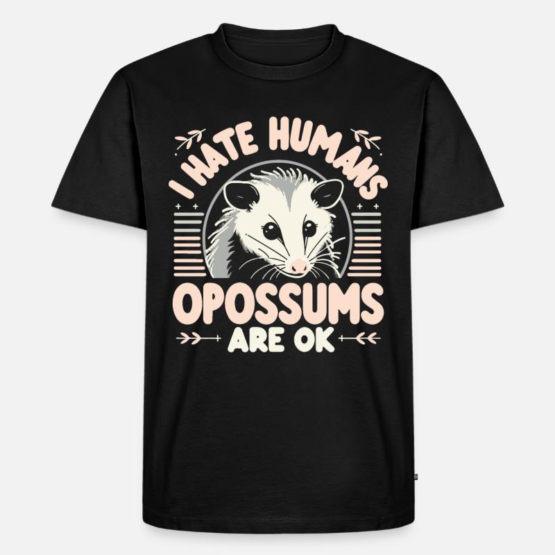 Opossum Possum Tier - Männer Premium Bio T-Shirt - Schwarz