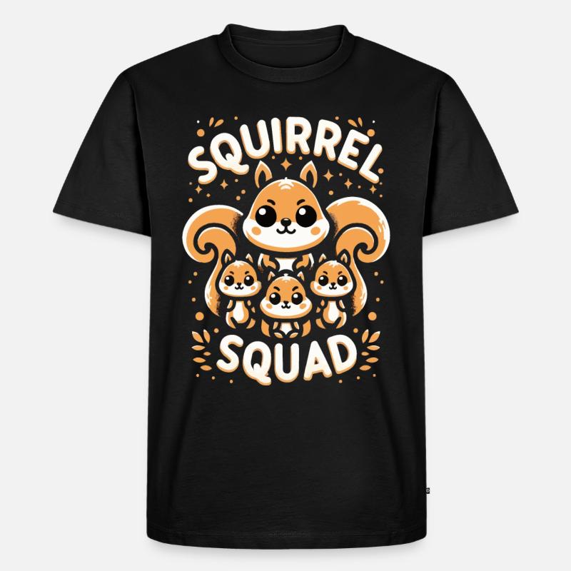 Eichhörnchen Tier Nagetier - Männer Premium Bio T-Shirt - Schwarz