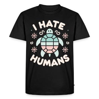 Turtle Sea Turtle Turtle Animal - Men's Premium Organic T-Shirt - black - Front - Nico (187cm)