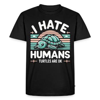 Turtle Sea Turtle Turtle Animal - Men's Premium Organic T-Shirt - black - Front - Nico (187cm)