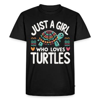 Turtle Sea Turtle Turtle Animal - Men's Premium Organic T-Shirt - black - Front - Nico (187cm)