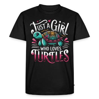 Turtle Sea Turtle Turtle Animal - Men's Premium Organic T-Shirt - black - Front - Nico (187cm)