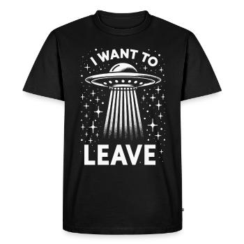 Alien UFO Aliens Außerirdischer - Men's Premium Organic T-Shirt - black - Front - Nico (187cm)